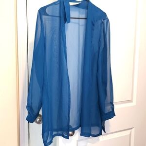 Cute teal sheer top